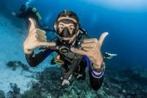 diver with moustache